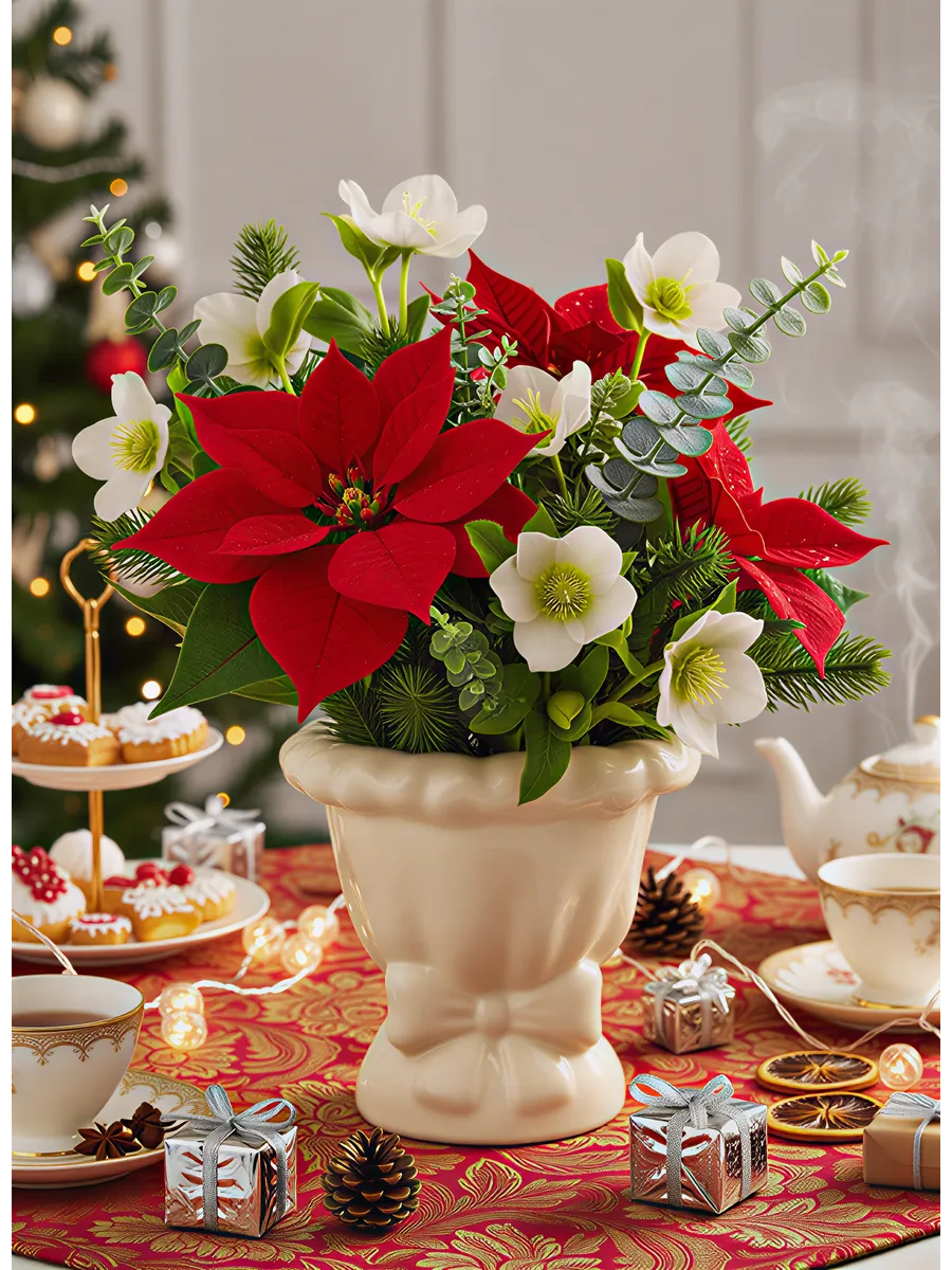 Ваза керамическая для цветов кремовая 14,5 см — изображение 2