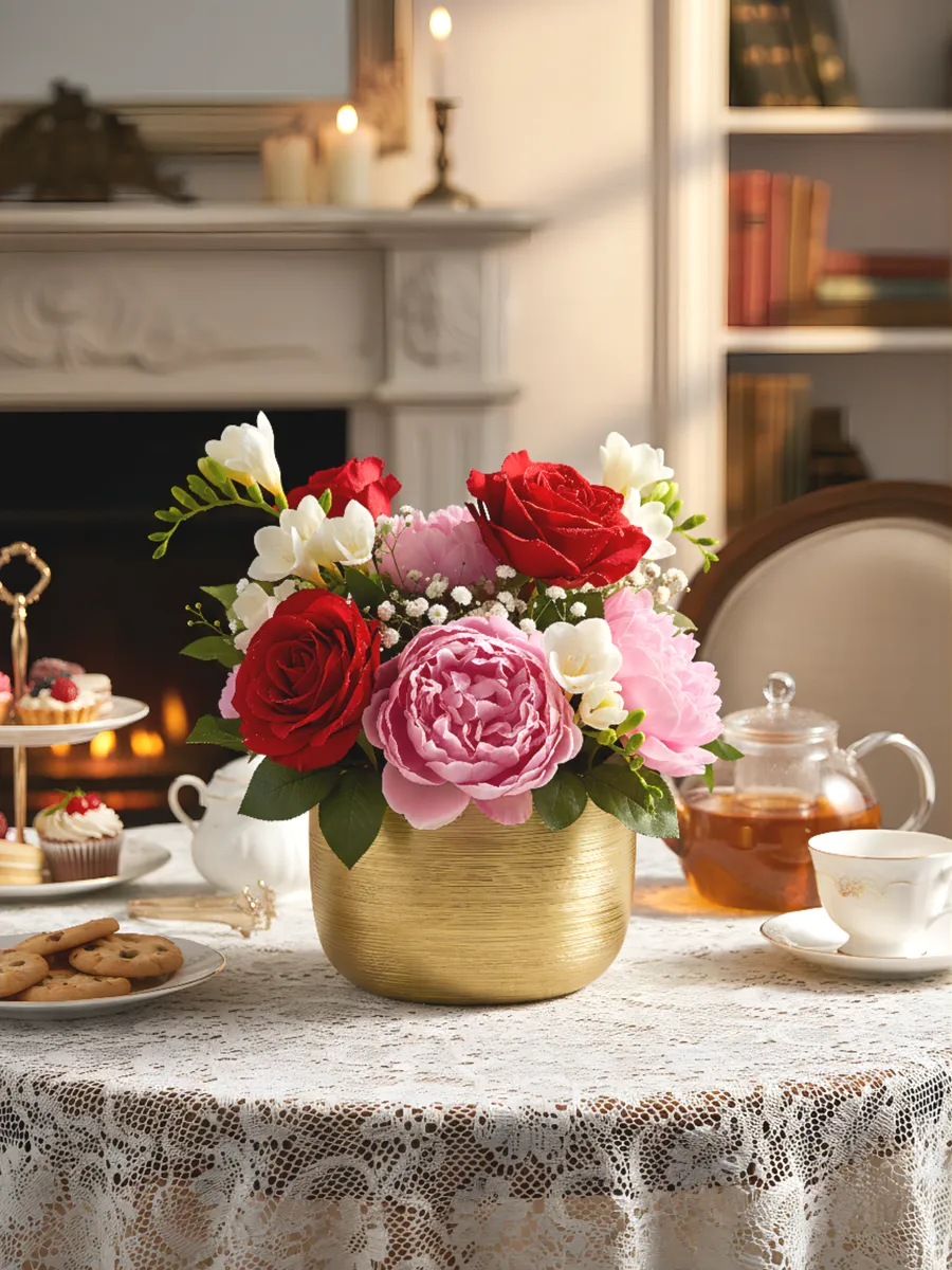 Кашпо керамическое для цветов золотое интерьерное 11 см — изображение 2