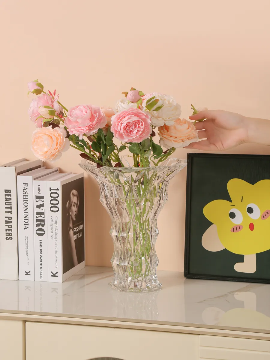 Ваза стеклянная интерьерная для цветов 29 см — изображение 3