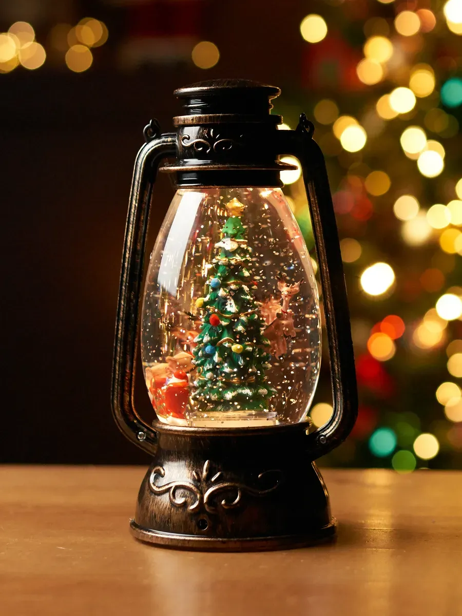 Фонарь новогодний музыкальный светильник со снегом — изображение 3