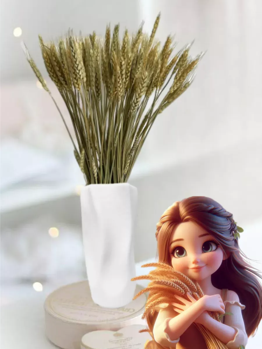 Сухоцветы натуральные колоски пшеницы 50 шт 60 см — изображение 3