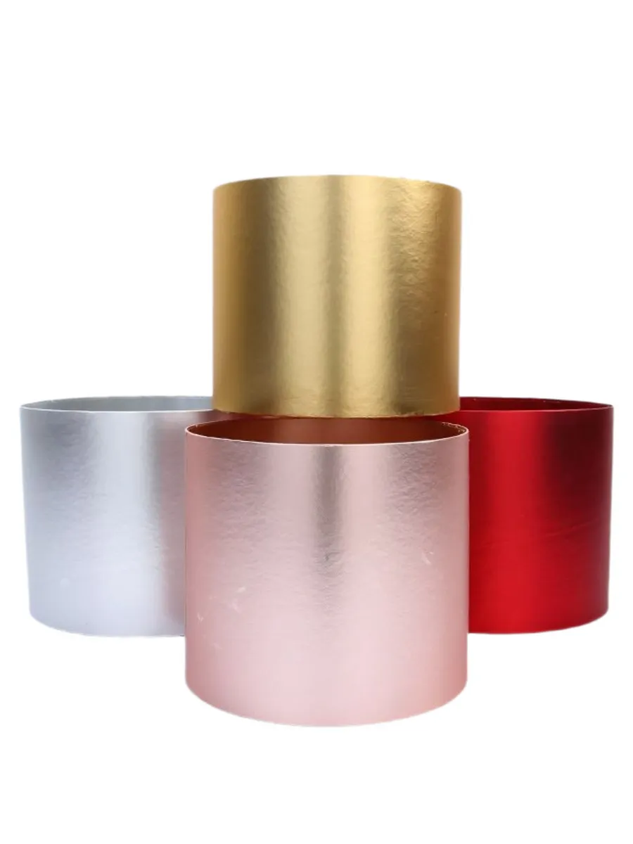 Коробки картонные круглые Юньфу для цветов розовые 2 шт — изображение 3