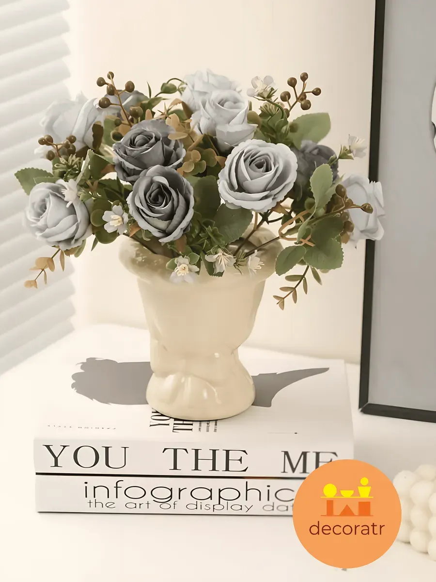 Ваза керамическая для цветов кремовая 14,5 см — изображение 3