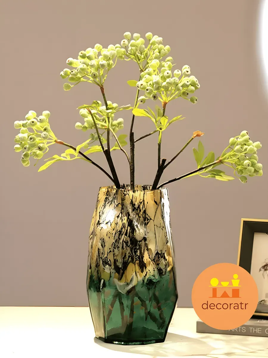 Ваза стеклянная интерьерная для цветов 29см — изображение 3