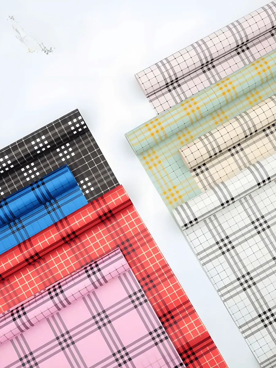 Пленка подарочная Клетка Жёлтый 58*58 см 20 шт — изображение 3