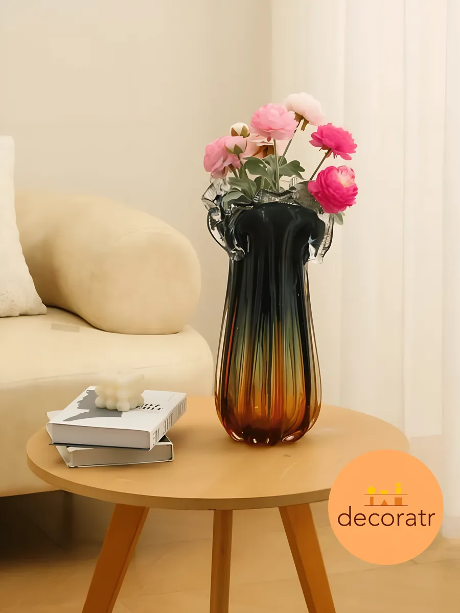 Ваза стеклянная интерьерная для цветов 21*42 см — изображение 4