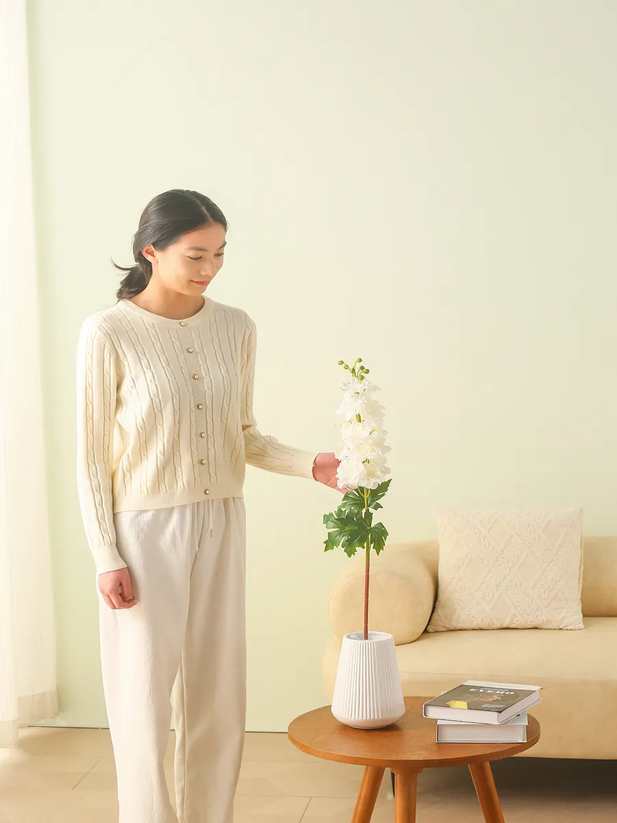 Дельфиниум искусственный Real Touch белый 80см — изображение 4