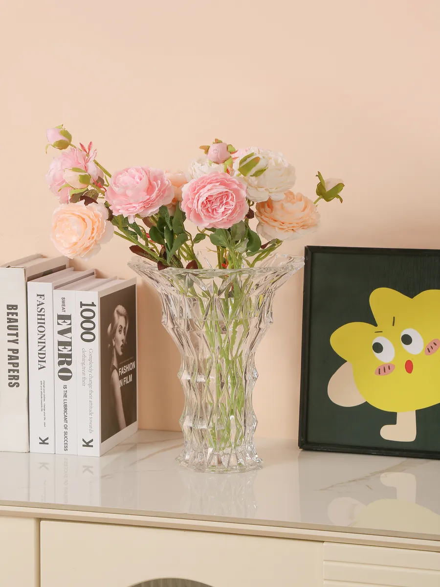 Ваза стеклянная интерьерная для цветов 29 см — изображение 4