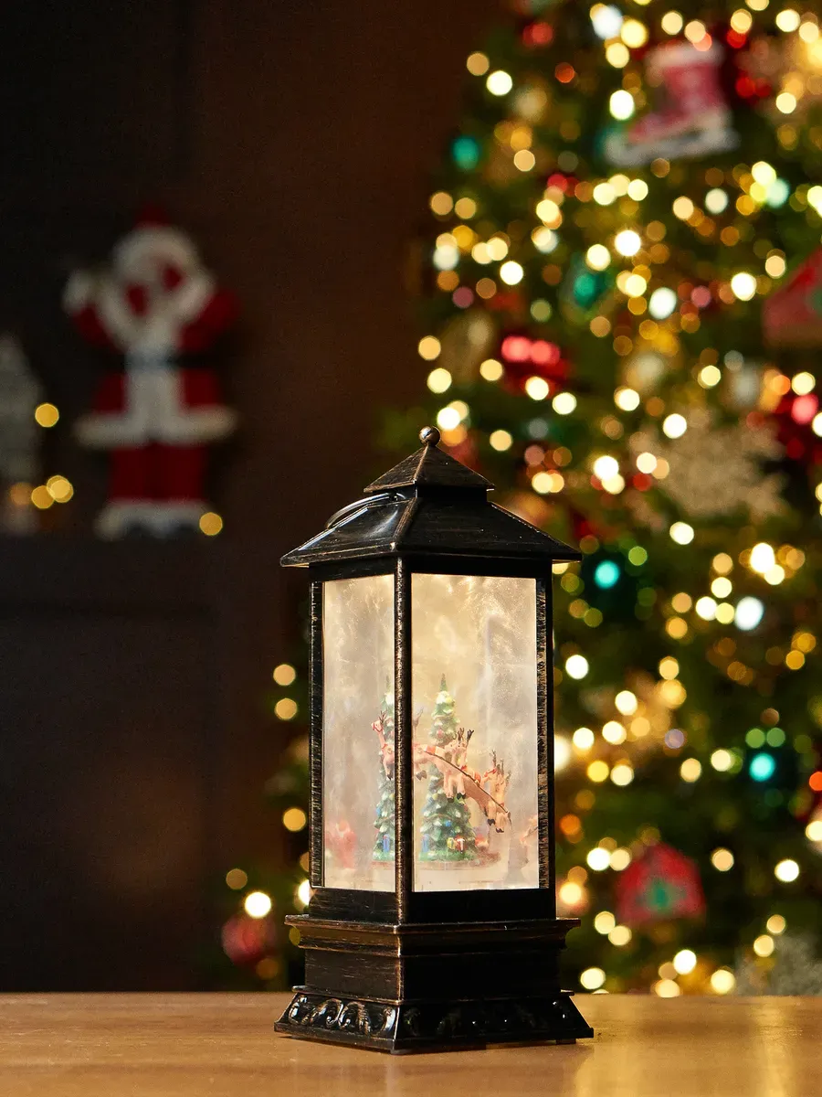 Фонарь новогодний, музыкальный светильник со снегом — изображение 4