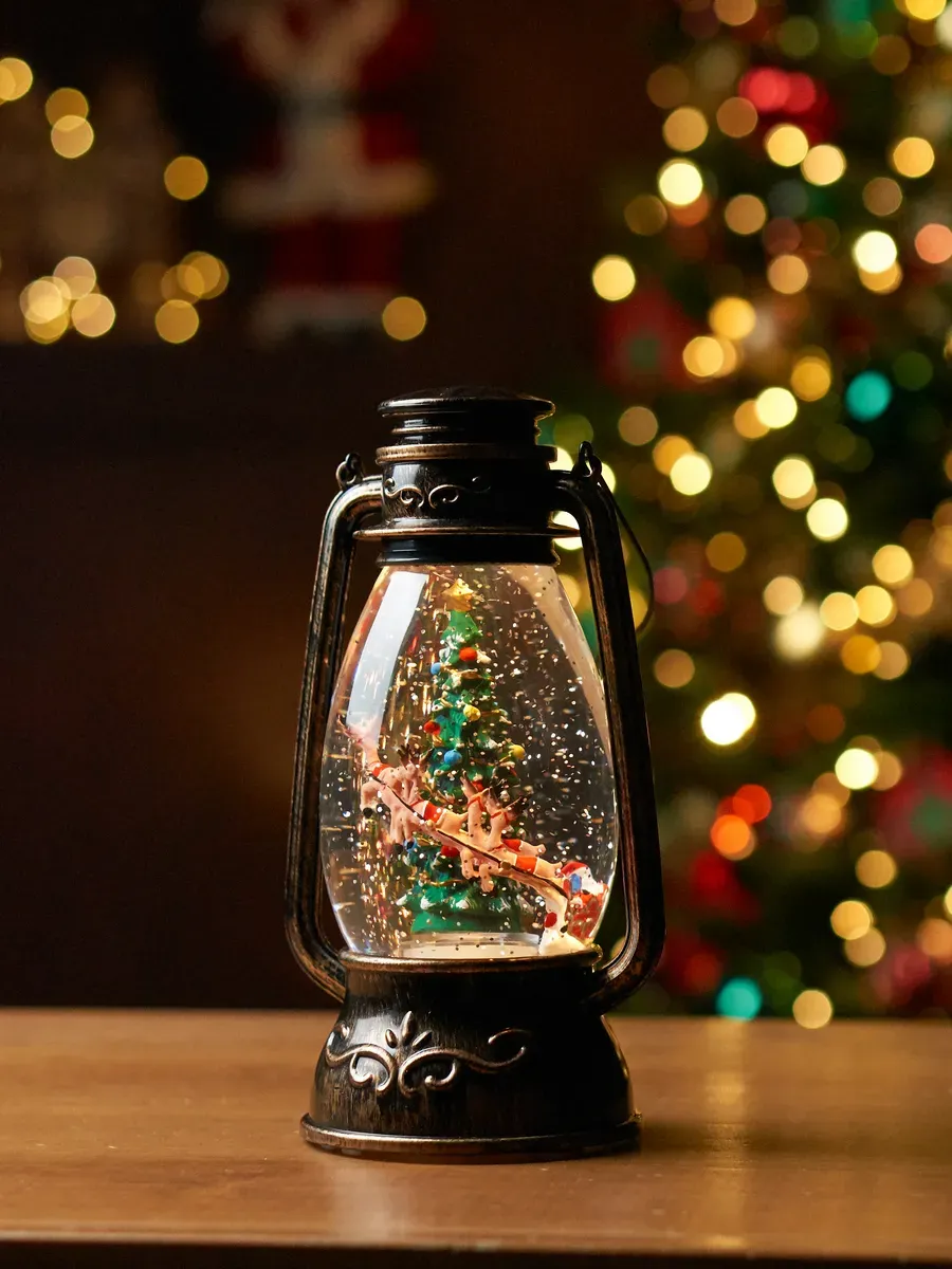 Фонарь новогодний музыкальный светильник со снегом — изображение 4
