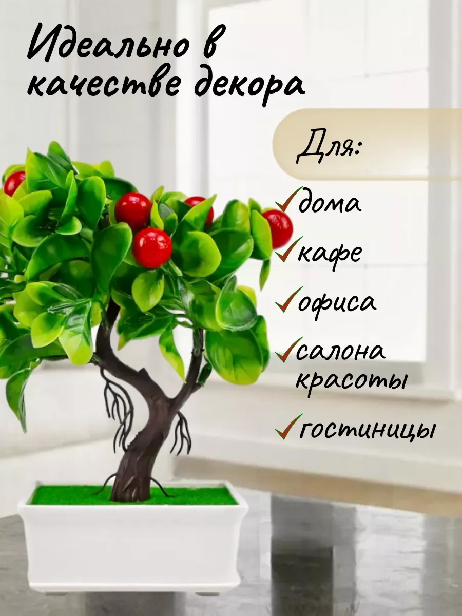 Яблоня декоративное мини дерево бонсай 24,5 см — изображение 4