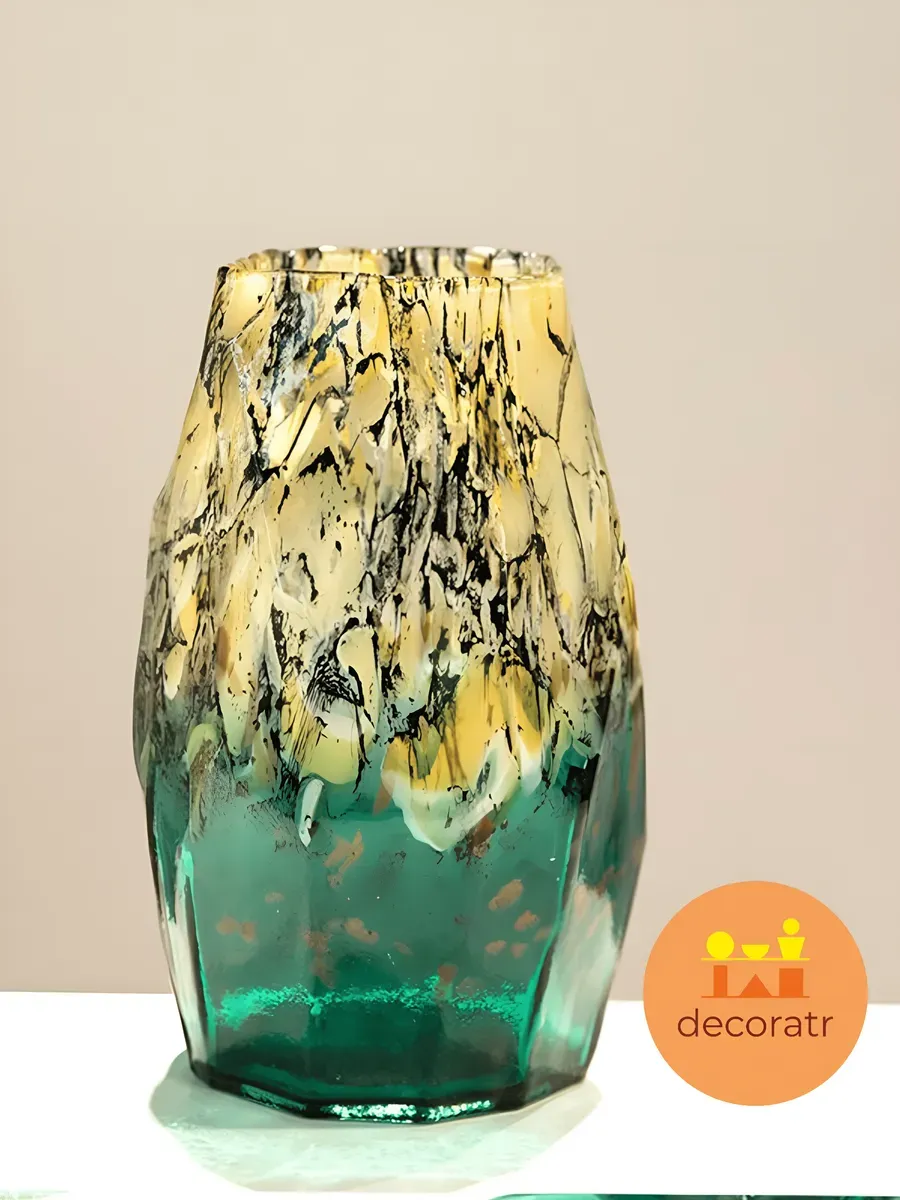 Ваза стеклянная интерьерная для цветов 29см — изображение 4